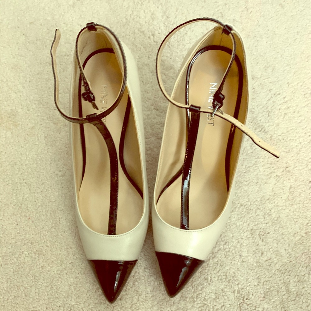 Nine West “tuxedo” black and white heels